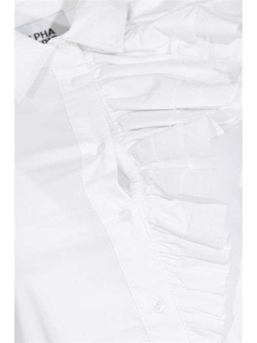 Camicia smanicata in popeline con rouches Alpha Studio | AD-6462L2000